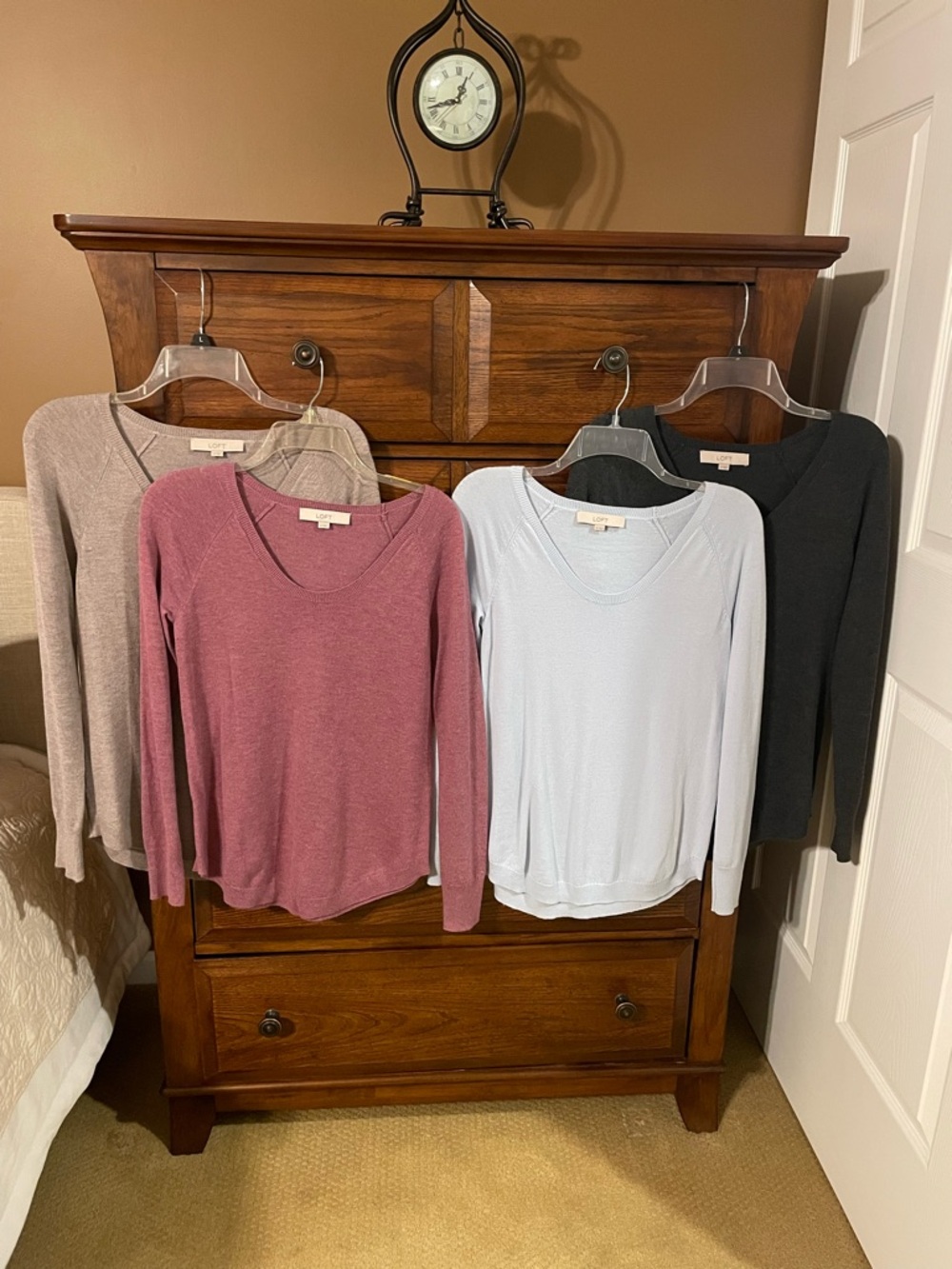 LOFT Bundle of 4 V-Neck Sweaters